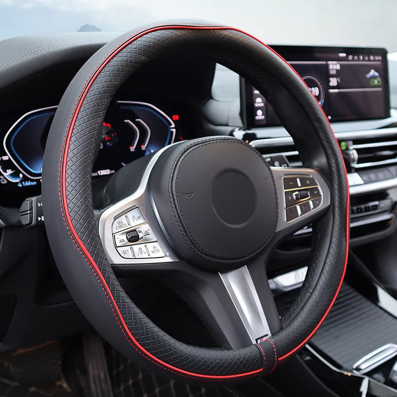 New Steering Wheel Cover Leather All-Season Universal Inlaid Anti-Slip Cover Amazon Cross-Border Bestseller