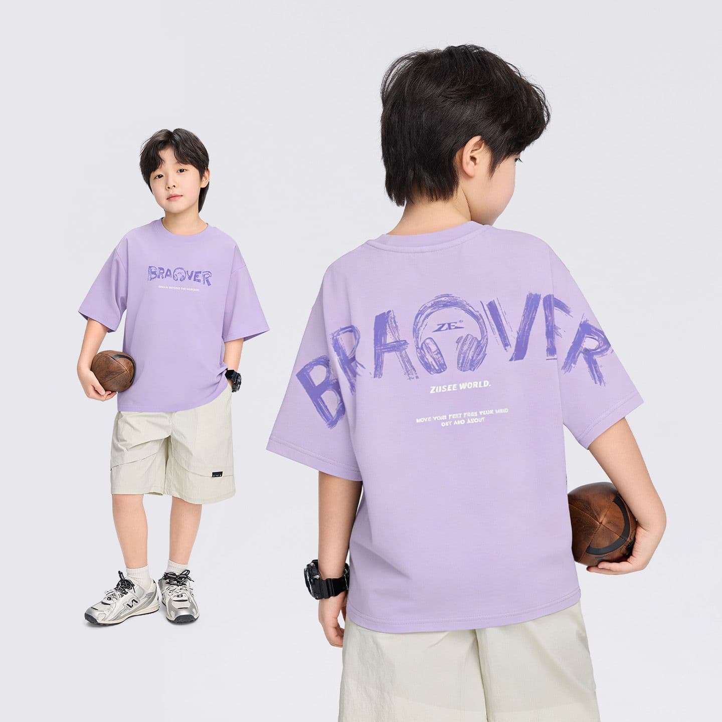 Boys' Short Sleeve T-Shirt Summer Children's Clothing, Cool Half-Sleeve Top, Casual Round Neck, Pure Cotton T-Shirt for Kids