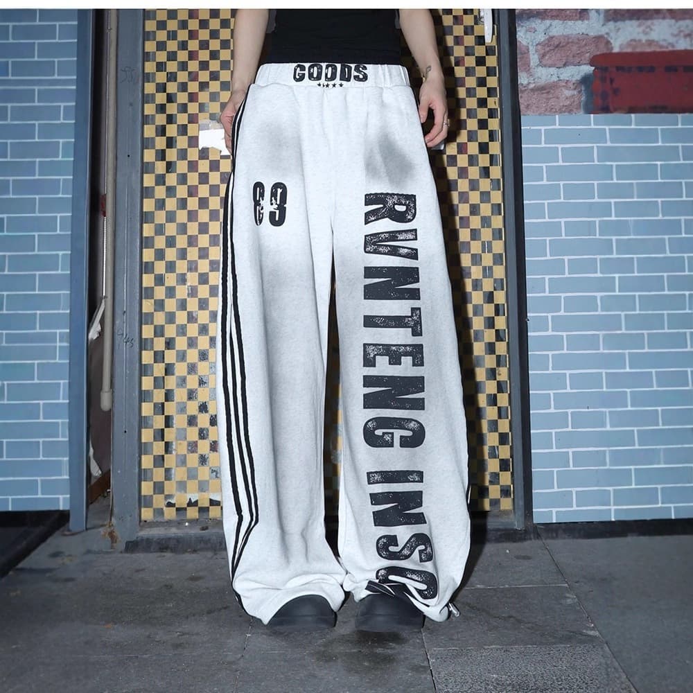 Cross-Border American Style Sweatpants Women Jazz Dance Pants Loose Wide-Leg Trousers Versatile Streetwear High Street Casual Pants Unisex