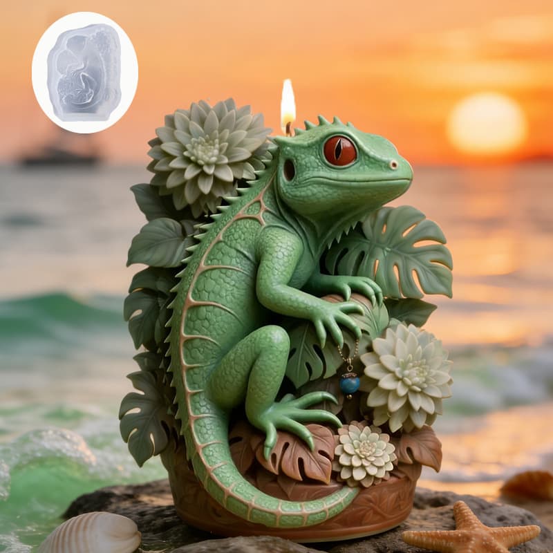 Sanxin 3D Lizard Candle Silicone Mold DIY Resin Mold Aromatherapy Candle Gypsum Mold Scented Decor