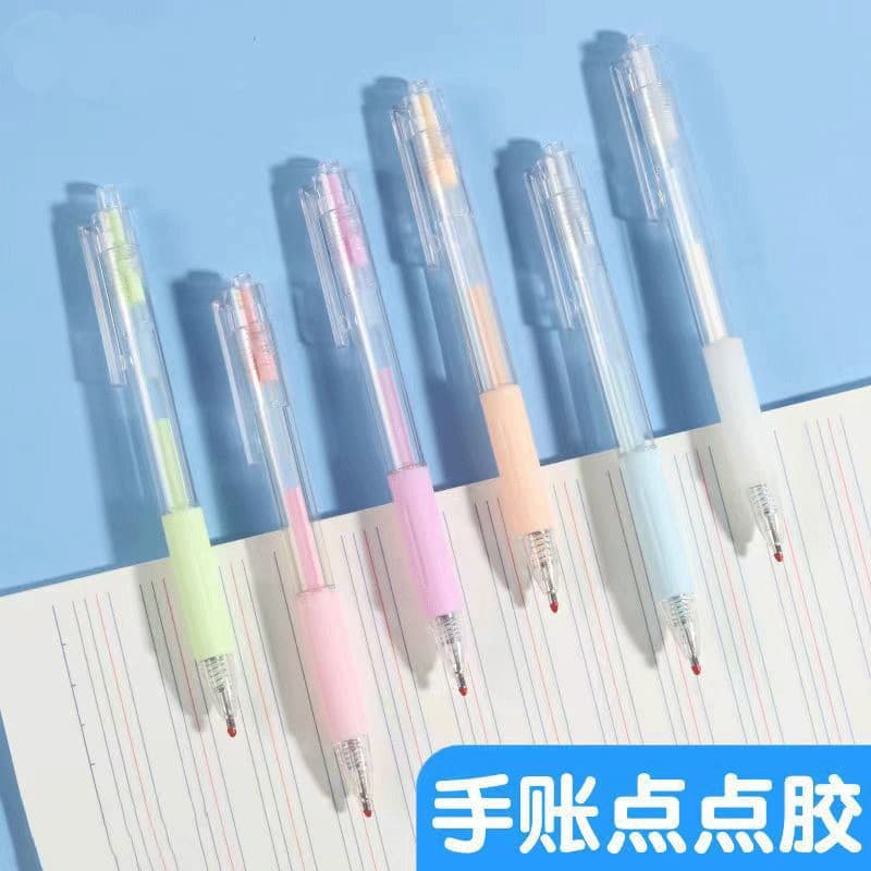 Push-type dot glue pen in Instagram style, scrapbooking pen-type for precise application with glue refills