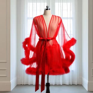 Cross-border Amazon Plus Size Seductive Lingerie Bathrobe Sexy Lingerie Mesh Nightgown