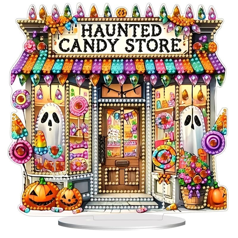 Crystal Diamond Painting Kit Cross Stitch Home Decoration Desktop Display Art Halloween Gift Square Drill