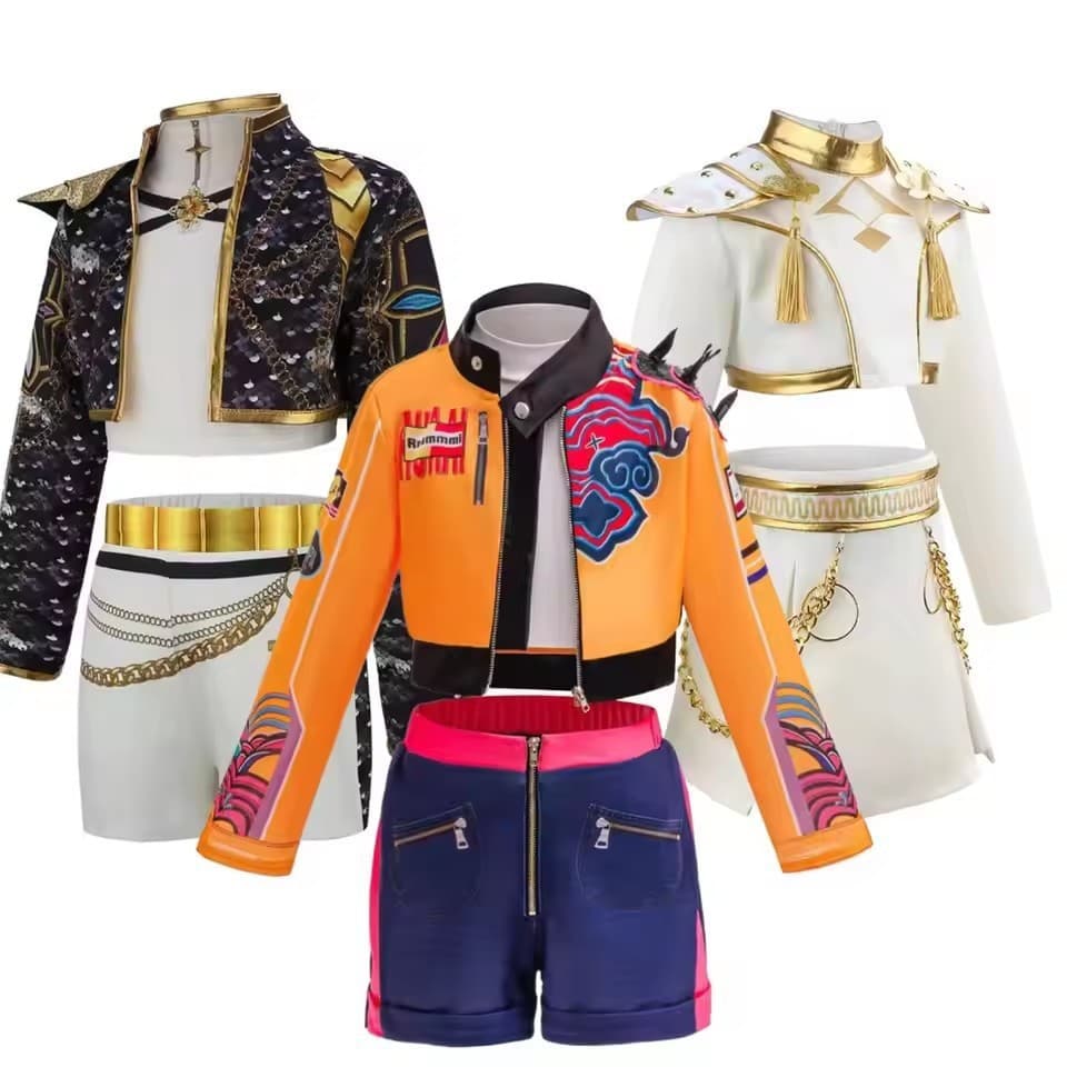 Halloween children's clothing witch hunter group Rumi cos clothing star animation long-sleeved three-piece stage performance suit set