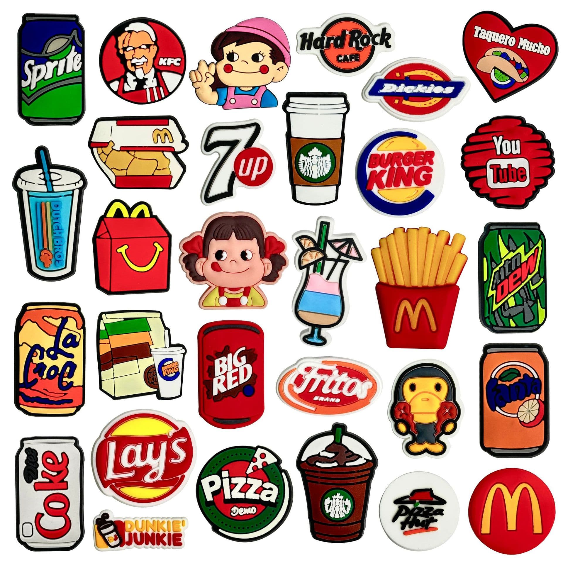Burger Fries Snacks Drinks Series DIY Croc Charms Detachable PVC Soft Rubber Shoe Accessories Factory Wholesale
