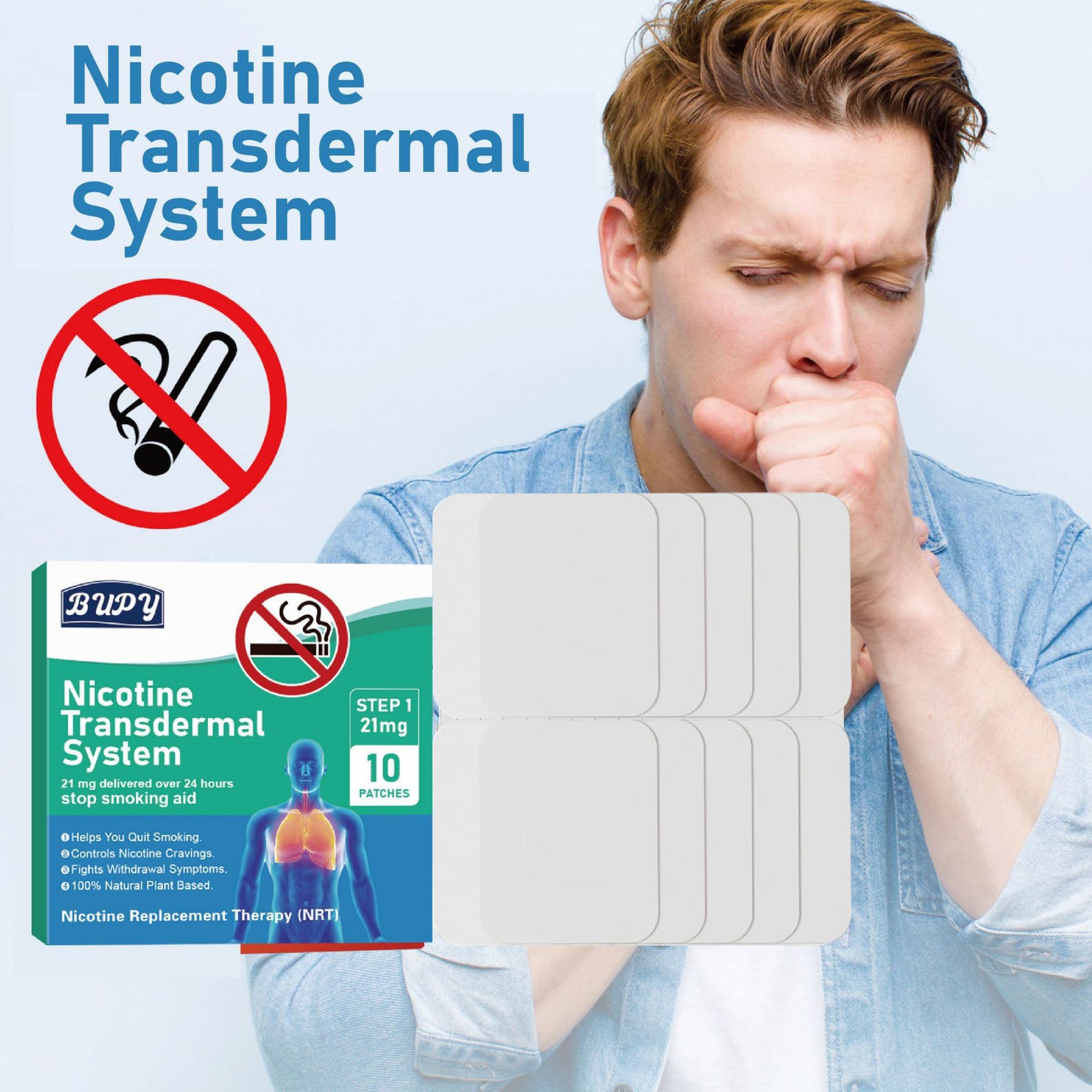BUPY Smoking Cessation Patch, Nicotine-Free Health Patch for Craving Relief and Smoking Control Support, Cross-border Wholesale