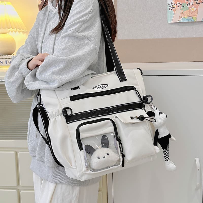 Large Capacity Student Tutoring Bag Hand Carry Middle/High School College Class Commute High Aesthetic Single Shoulder Crossbody Women