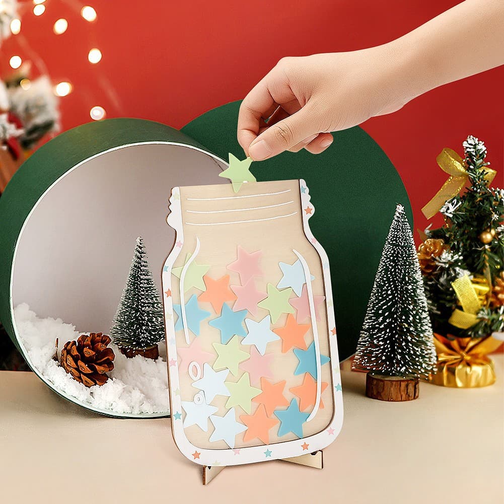 1 piece - Kids Reward Jar with Stars Classroom Reward Jar with Tokens (25 Pieces Stars) Chore Chart