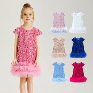 Children's Sequin Dress for Girls, Spring Kids Clothing 2025 Cross-Border Party Birthday Tutu Dress