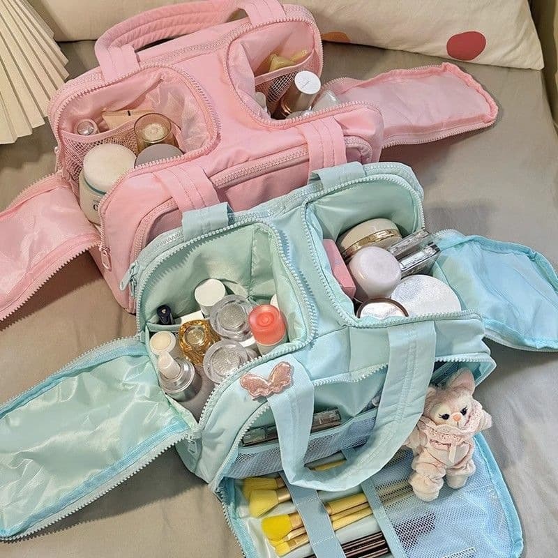 Partitioned waterproof storage bag, high-value cosmetic bag, portable travel cosmetic bag, large capacity for washing
