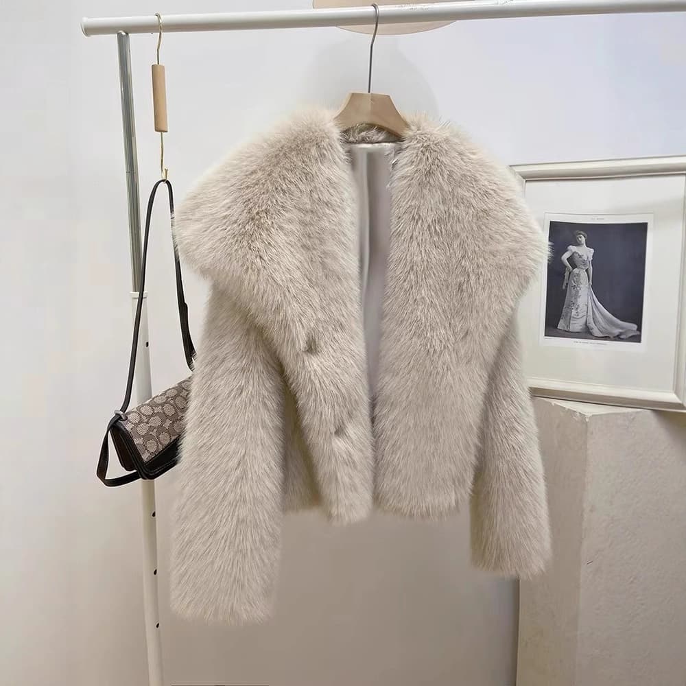 Faux Fox Fur Coat European and American Cross-Border Factory Direct Eco-Friendly Fur Coat Loose Fit Women's 2025 Winter New Arrival