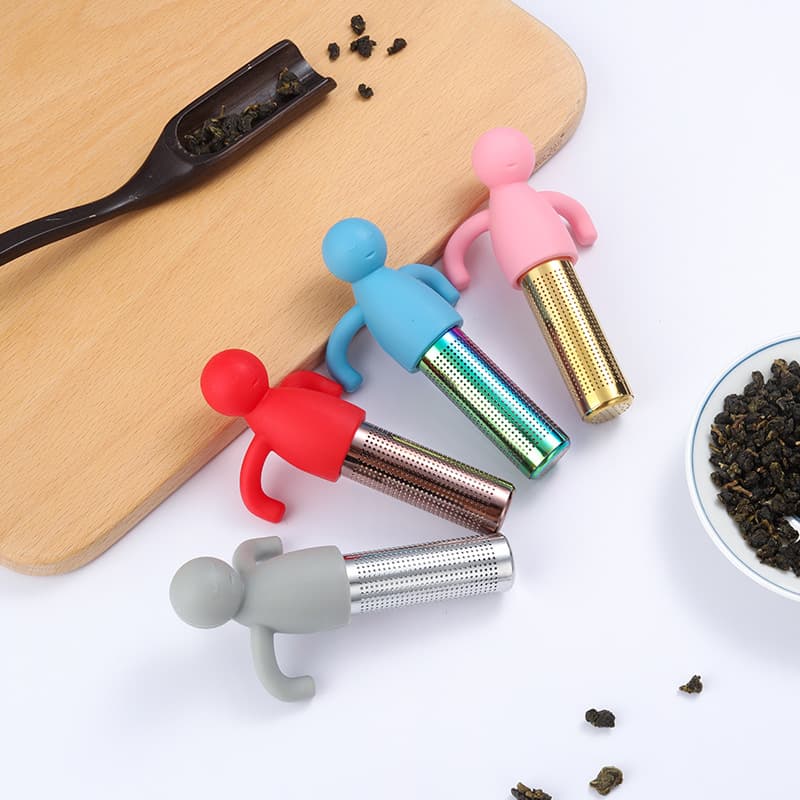 Creative Silicone 304 Stainless Steel Tea Ball Tea Strainer Figurine Design Tea Brewing Device Stock Available Tea Mister