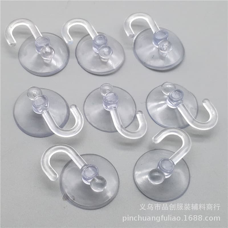 Spot wholesale PVC transparent horizontal hole suction cup hook detachable vacuum traceless strong suction hook suction cup