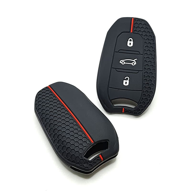 Silicone Honeycomb Remote Key Case Cover for Dongfeng Peugeot 408, Citroen Versailles C5X, C4, C-Quatre