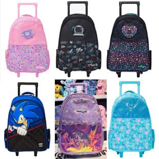 Australia Smiggle Rolling Backpack, Large Capacity Wheeled Travel Bag for Students, New Design