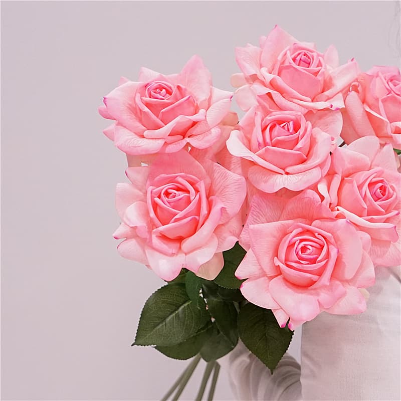 Moisture-Touch Rose Ins Style Artificial Flower Bouquet Photo Prop Curled Edge Tea Rose Austin Rose Artificial Flower