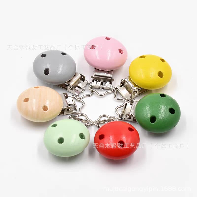 Anti-Drop Pacifier Clip, Cartoon Pacifier Clip for Kids, Wooden Pacifier Clip with Three Holes, Baby Soother Pacifier Clip Manufacturer