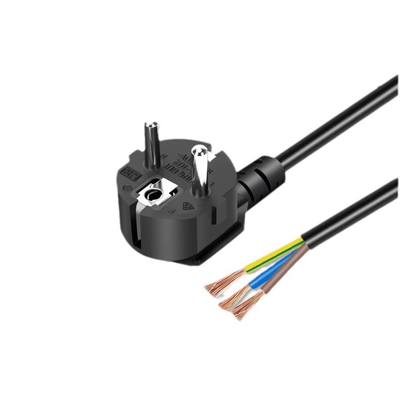 EU Plug VDE Certified Power Cord 2-Pin European Standard Russia Pure Copper HO5VV-F Type Single-End Bare Tail