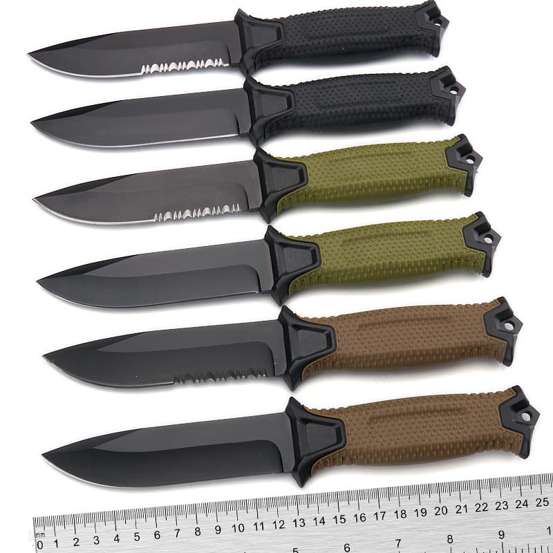 Outdoor pocket knife, camping self-defense fixed knife, wilderness survival sharp fixed knife, tactical knife, portable survival knife, high hardness knife