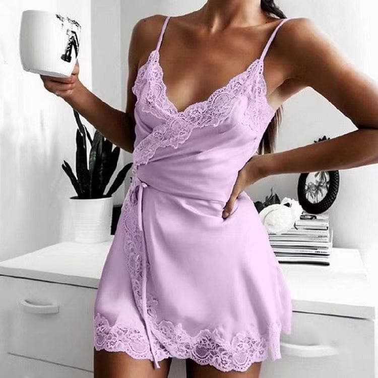 European and American foreign trade cross-border sales suspender nightgown women's elastic nightgown underwear home pajamas