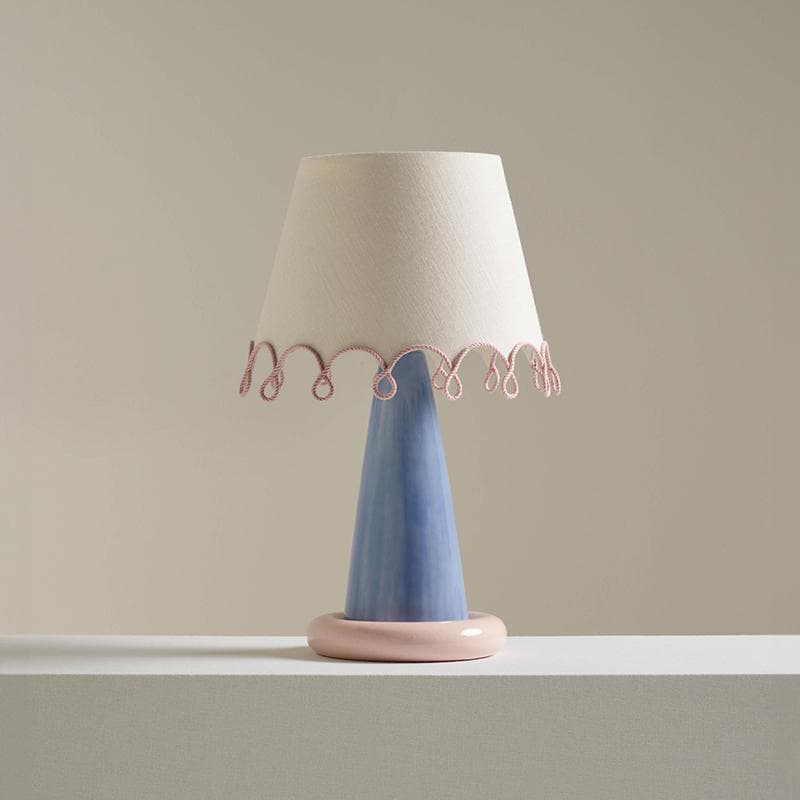Cream-colored LOOP Color-block Table Lamp, Cute and Girly Nordic Designer Bedroom Bedside Decor Atmosphere Light casa