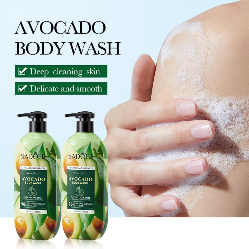 SADOER Avocado Body Wash Gentle Cleansing Exfoliating Full Body Body Wash Cross-Border Trade Wholesale