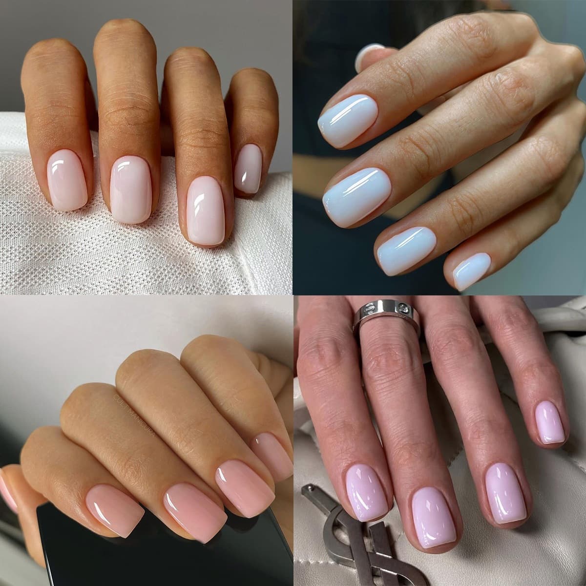 Cross-border autumn and winter solid color handmade short style manicure nails 24 pieces of fake nails wearable nails wholesale
