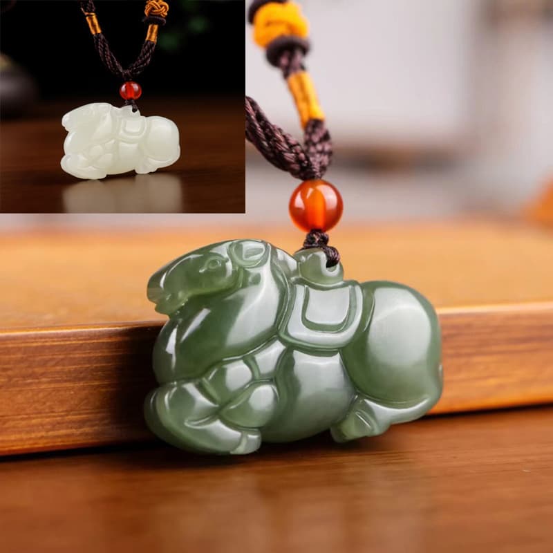 Lake Green Celadon White Jade Hetian Jade Zodiac Horse Pendant Year of the Horse Success Jade Pendant Accessory