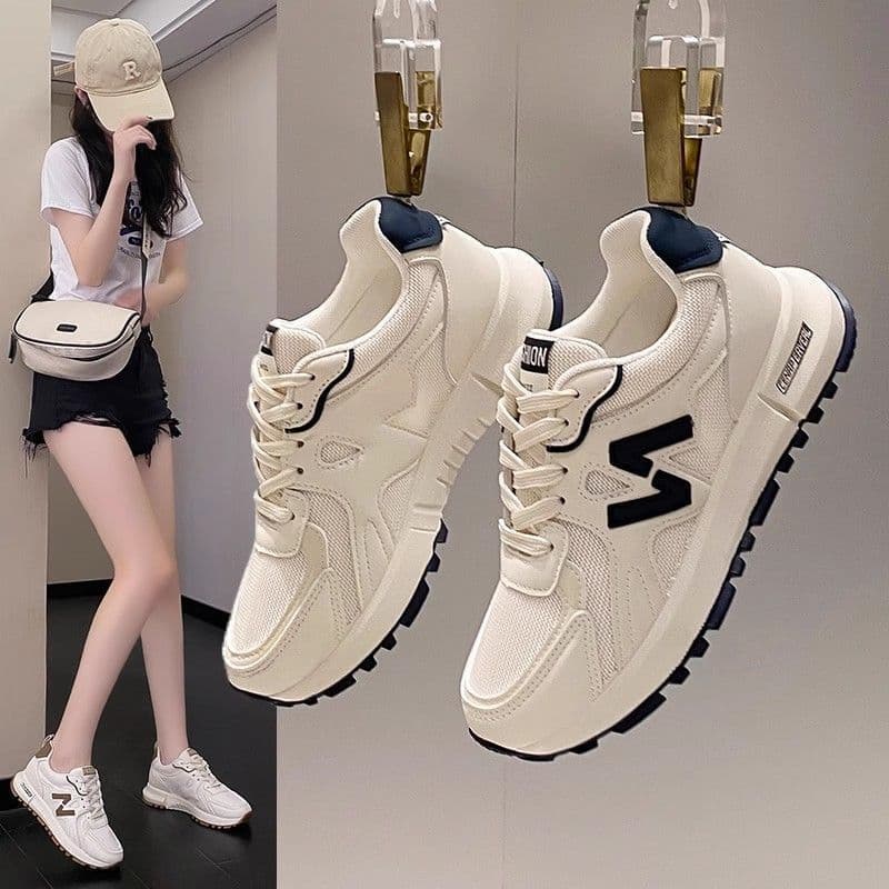Women's Sneakers 2024 Spring and Fall New Trendy Versatile Non-Slip Casual Shoes Soft Sole Lightweight Running White Shoes