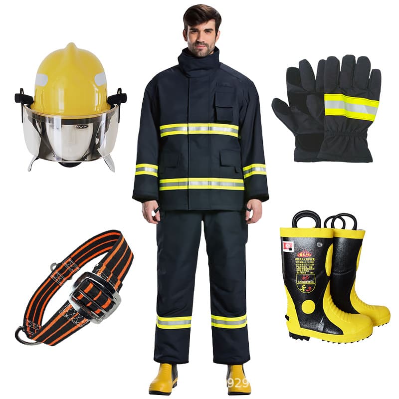 02 Style Fire Suit Five-Piece Set 97 Style 02 Model 14 Style Firefighter Fire Extinguishing Protective Suit Training Suit Mini Fire Station