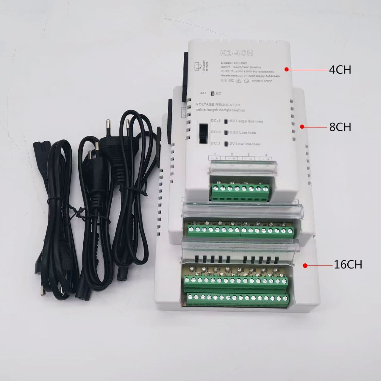 Surveillance camera power supply centralized power supply security access control camera adjustable switching power supply 12V-15V4ch
