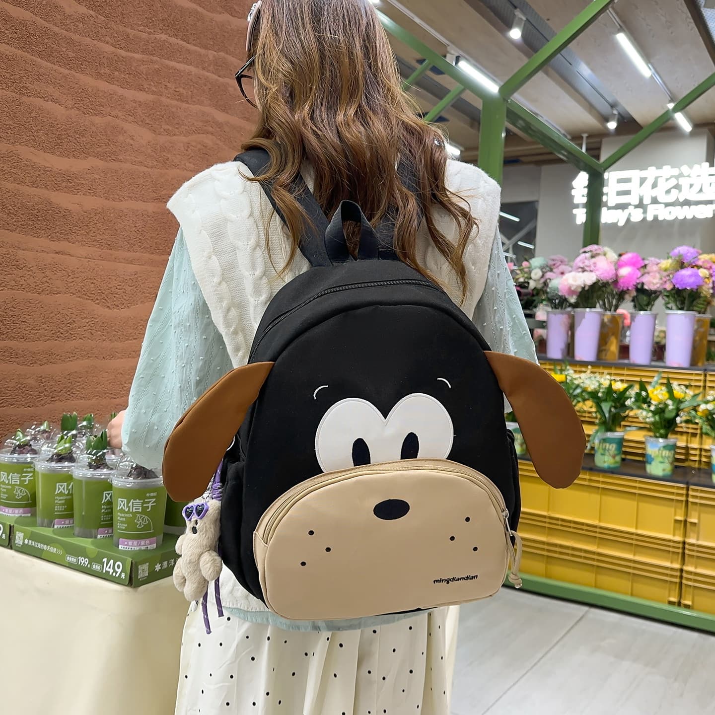 Cartoon Cute Backpack Large Capacity Korean Style Student Schoolbag Anime Puppy Bear Japanese Casual Backpack