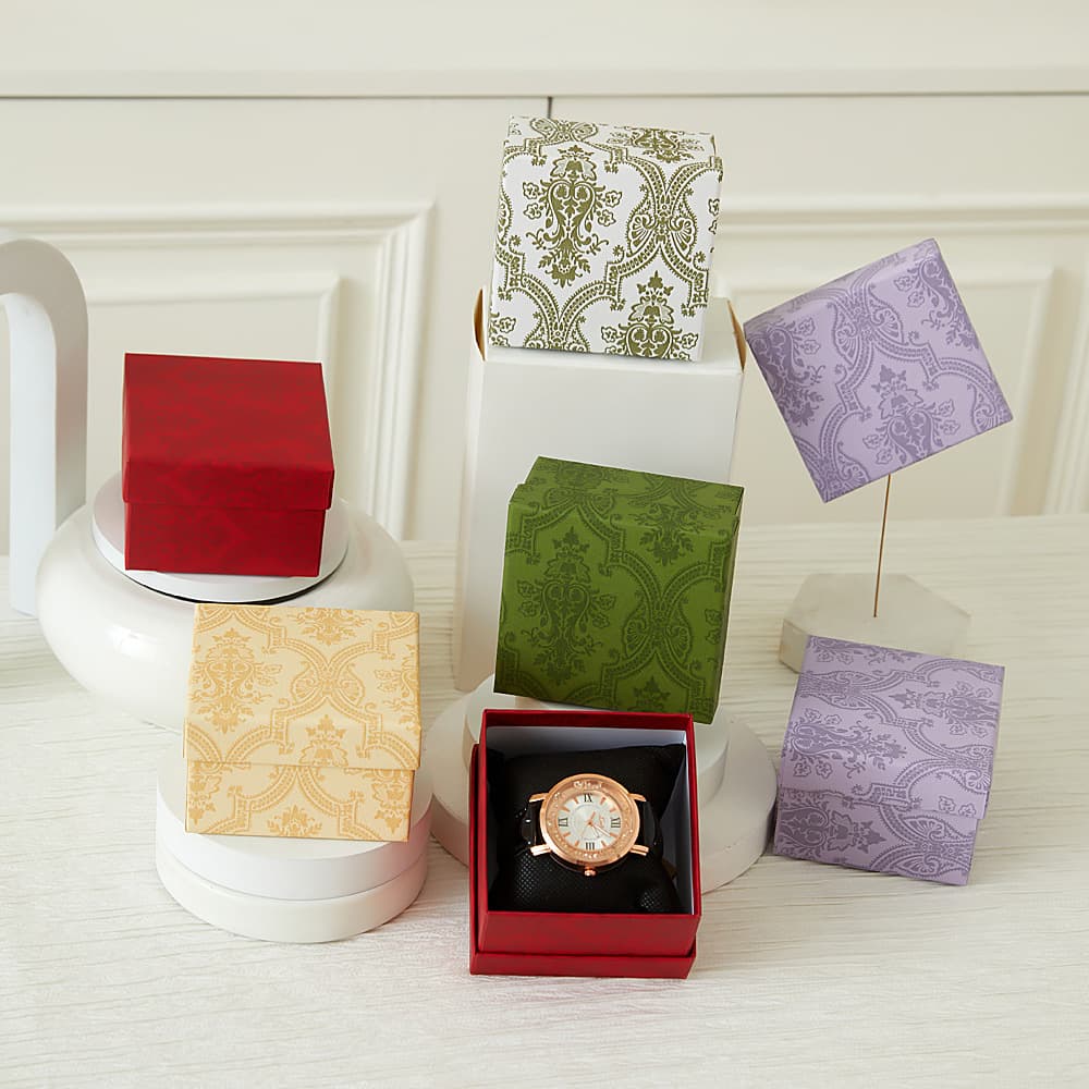 Watch Jewelry Gift Box, Exquisite Heaven and Earth Lid Birthday Gift Box with Bow, Jewelry Storage Packaging Gift Box