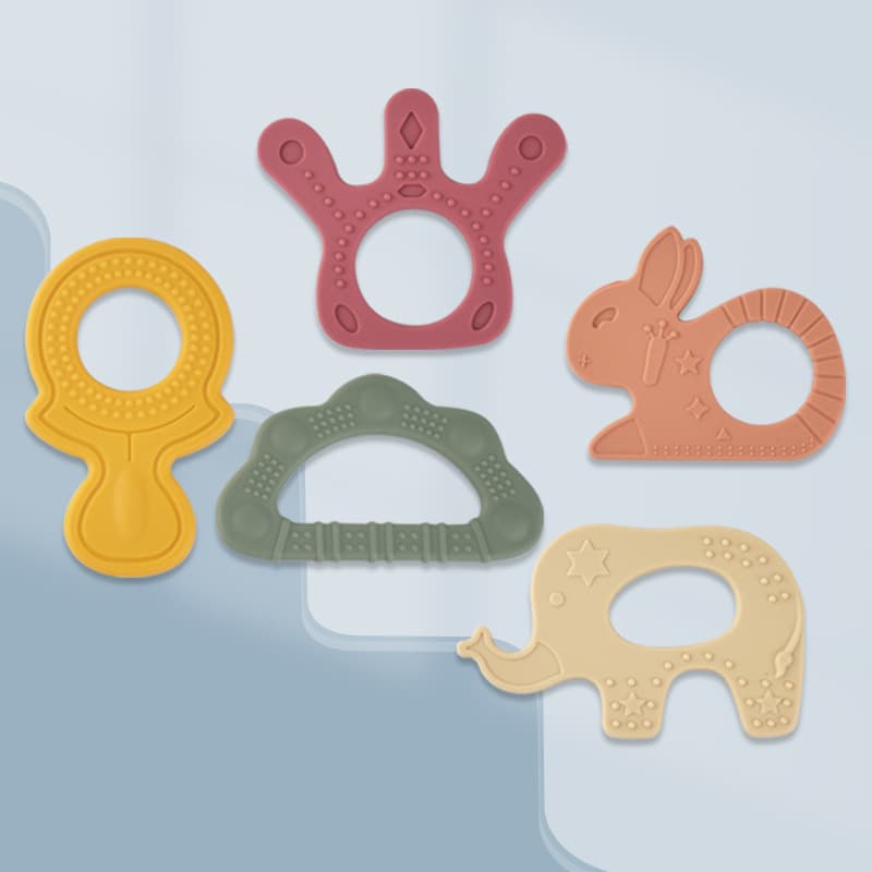 Teether Animal Silicone Teething Toy for Babies Infants Teething Stage Molar Toy Chew Toy Prevent Hand Chewing FDA Certified