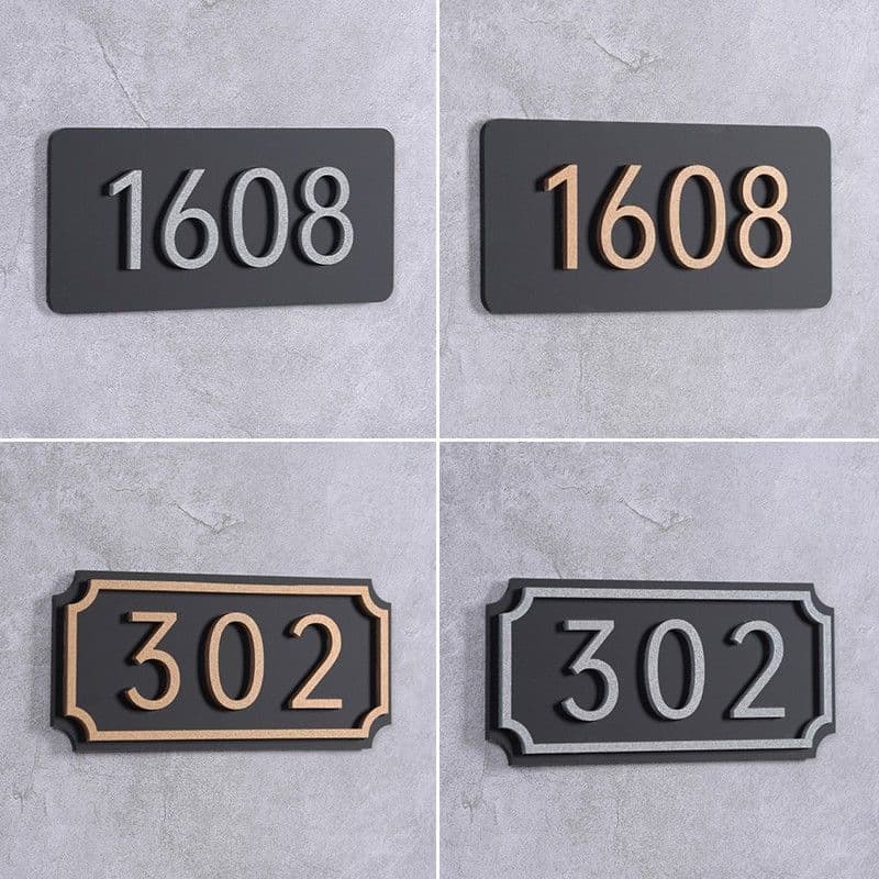 High-end Acrylic Double-layer Household Digital Door Number Sticker Creative Hotel Wall Sticker Sign Production