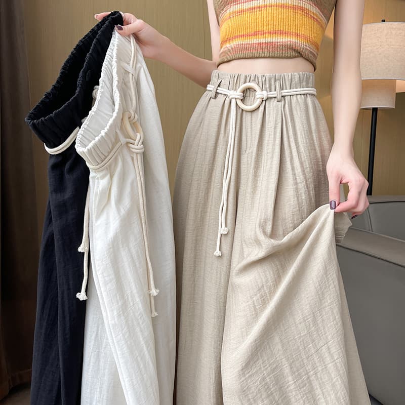 Plus Size 300 Jin Ice Silk Women's Spring/Summer Straight-Leg Slimming Loose Drape Lazy Style Yamamoto Wide-Leg Pants Floor-Length Culottes