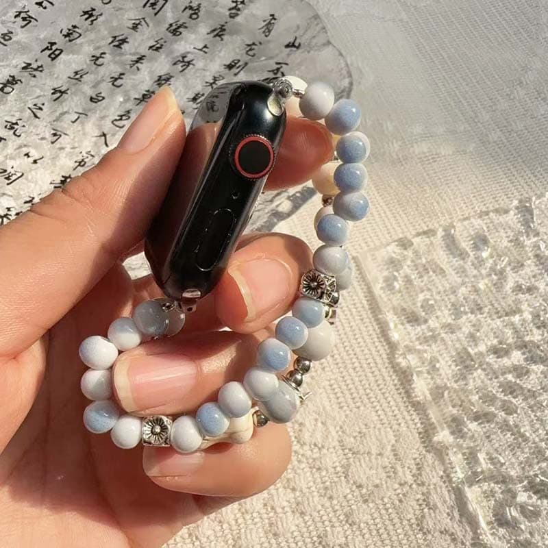 Smart Watch Band Compatible with Apple S10 S11 Xiaomi 10 Ceramic Edition Ceramic Rabbit Pendant Elastic Watch Band
