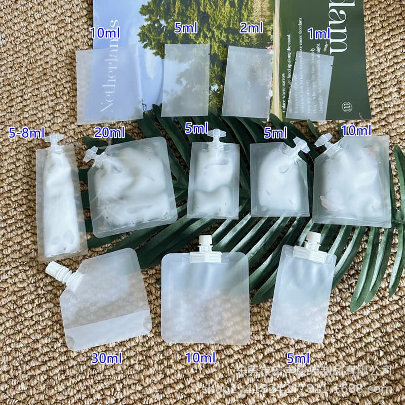 Lotion Filling Bag 5ml Sample Trial Spout Bag 10ml Face Mask Essence Cosmetics Sunscreen Aluminum Foil Bag
