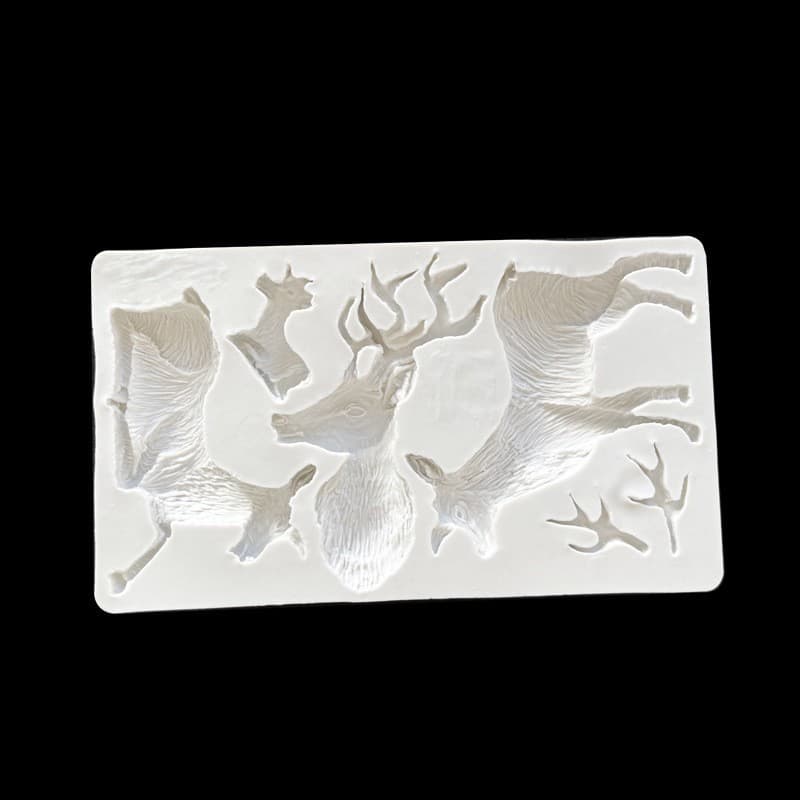 Christmas Series Santa Claus Cartoon Elk Christmas Tree Snowflake Shape Chocolate Fondant Baking Silicone Mold