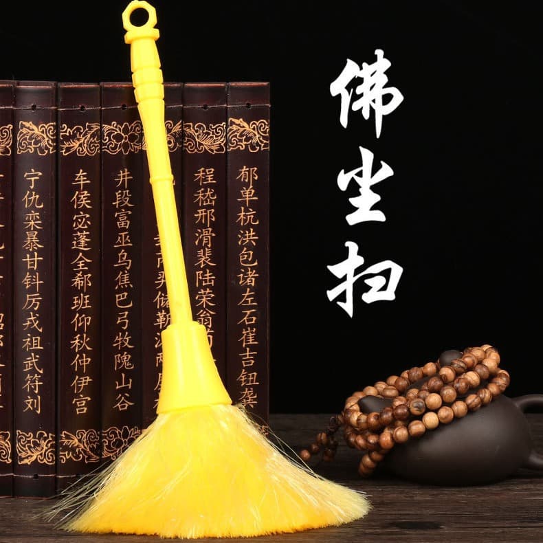 Buddha Dusting Brush, Statue Cleaning Duster, Dust Cloth, Broom, Specialized Cleaning Tool for Buddhist Statues