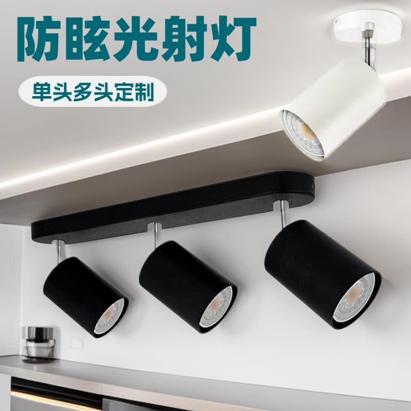 LED Surface-Mounted Ceiling Spot Light Recessed Downlight Single Head Double Head Triple Head Ceiling Spot Light Anti-Glare Corridor Wall Clothing Commercial Light