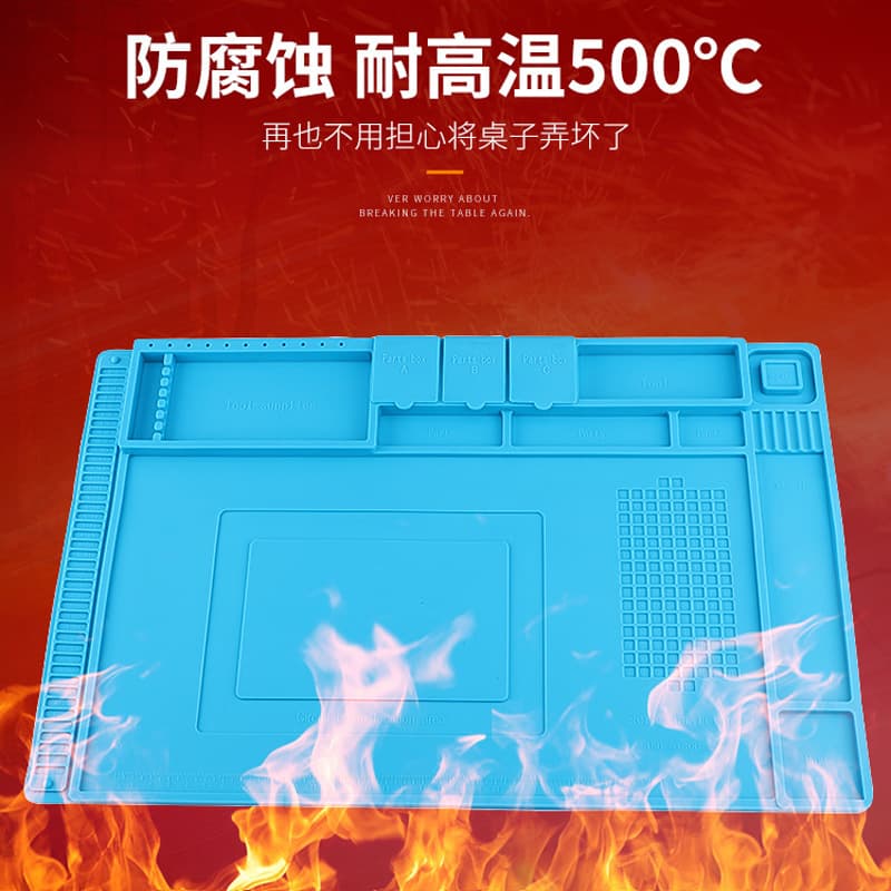 Phone Repair Heat-Resistant Desk Mat, Thickened High-Temperature Resistant Repair Workbench Heat Pad for Hot Air Gun Soldering Iron Welding