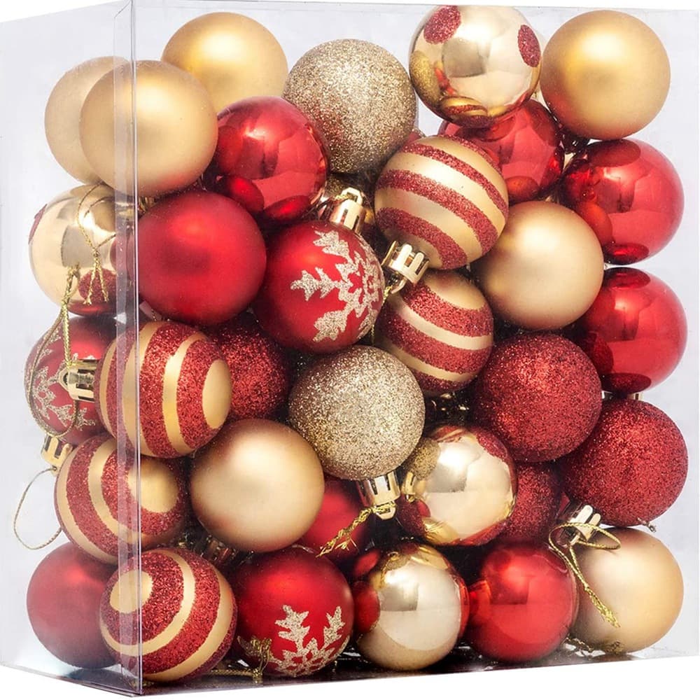 4cm 50 Pieces Set Christmas Ball Ornaments Hand-painted Electroplated Home Decor Hanging Pendant Christmas Decoration