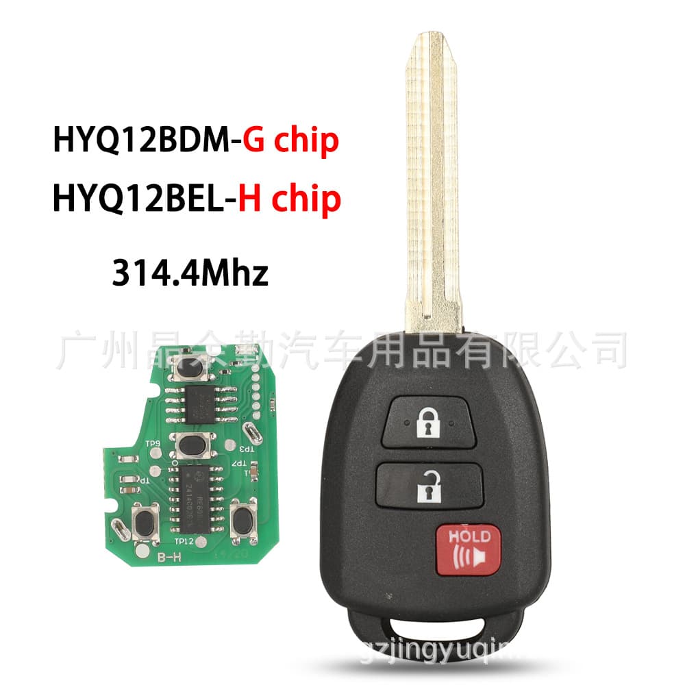 HYQ12BDM Compatible with 3-Button Toyota Camry Flip Remote Key 315MHz Chip H/Gchip