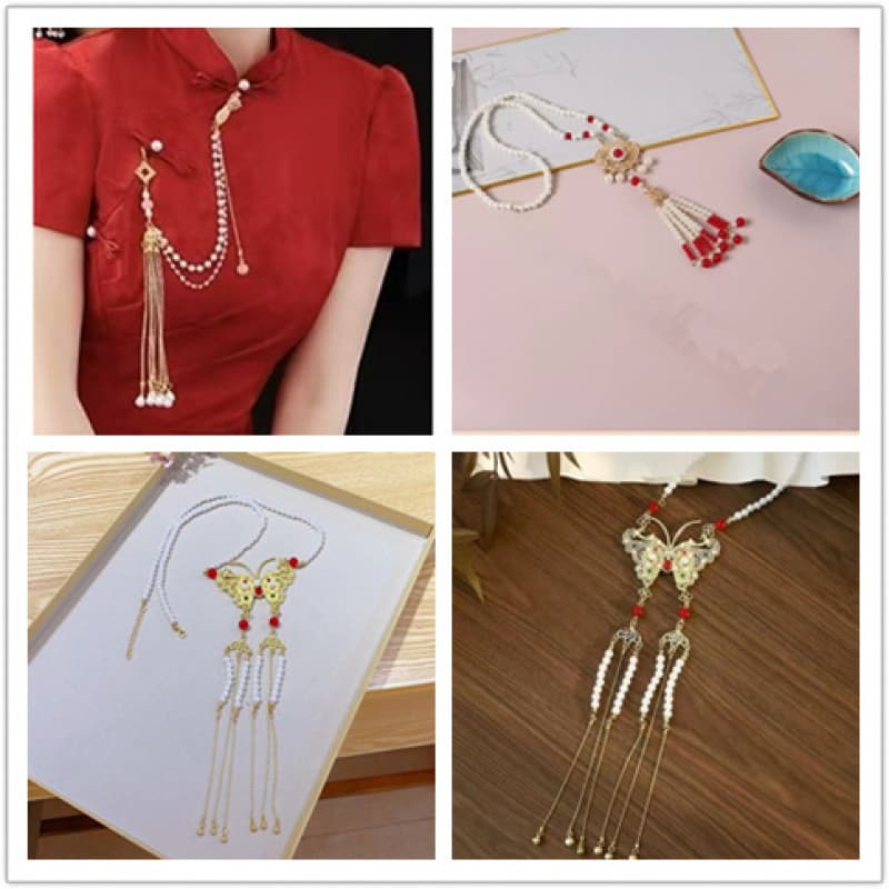 Metal Necklace Chinese-style Modified Cheongsam Wedding Ceremony Dress Accessory Morning Robe Accessory Dress Accessory Toast Dress