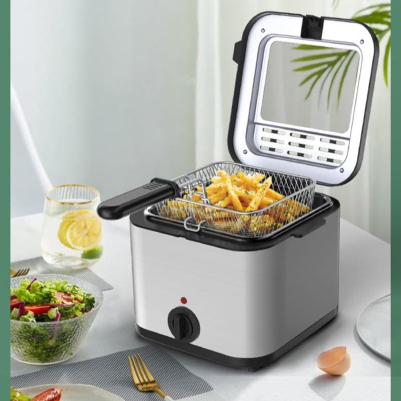 Electric Fryer for Home Use, Integrated Deep Fryer, Large Capacity for Frying Chicken Fillets, Fries, Snacks, Electric Fryer with Temperature Control for Export
