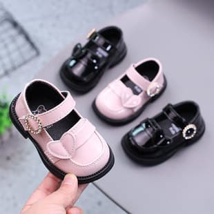 Girls' Leather Shoes, Princess Shoes, Soft Sole Baby Walking Shoes, Toddler Girls 1-3 Years, Spring/Autumn Flat Shoes