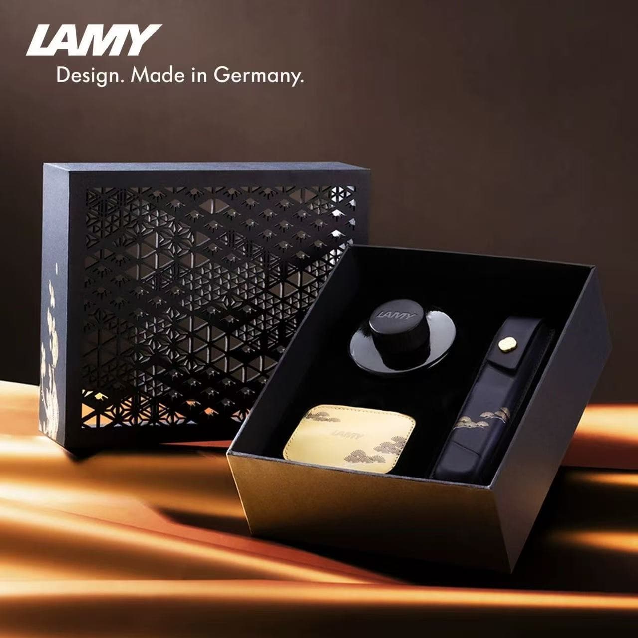 Lamy Safari Fountain Pen Set with Pine Smoke Ink, Writing Stationery, Gift