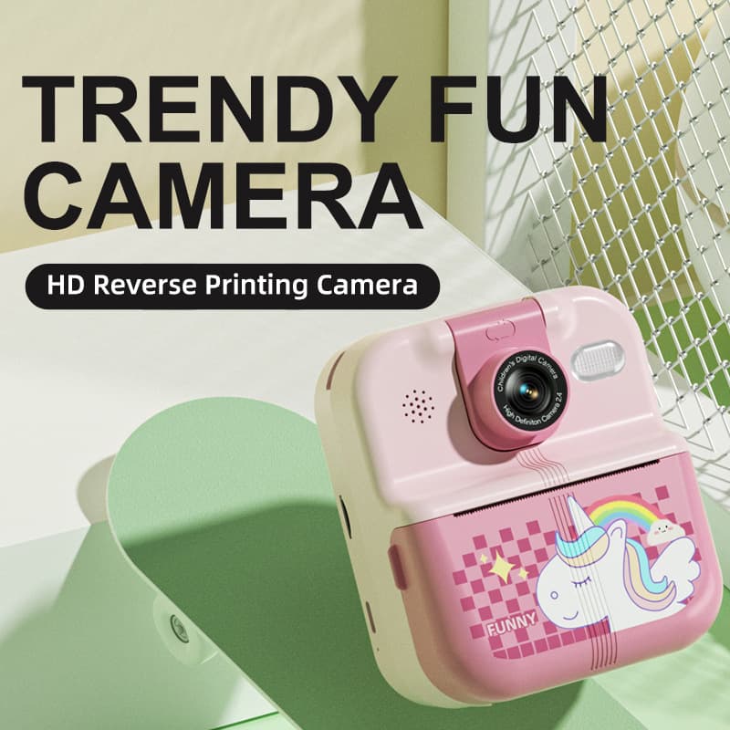 New Cross-Border Children's Digital Camera with Print Function, Flip Lens, Portable HD Print Camera