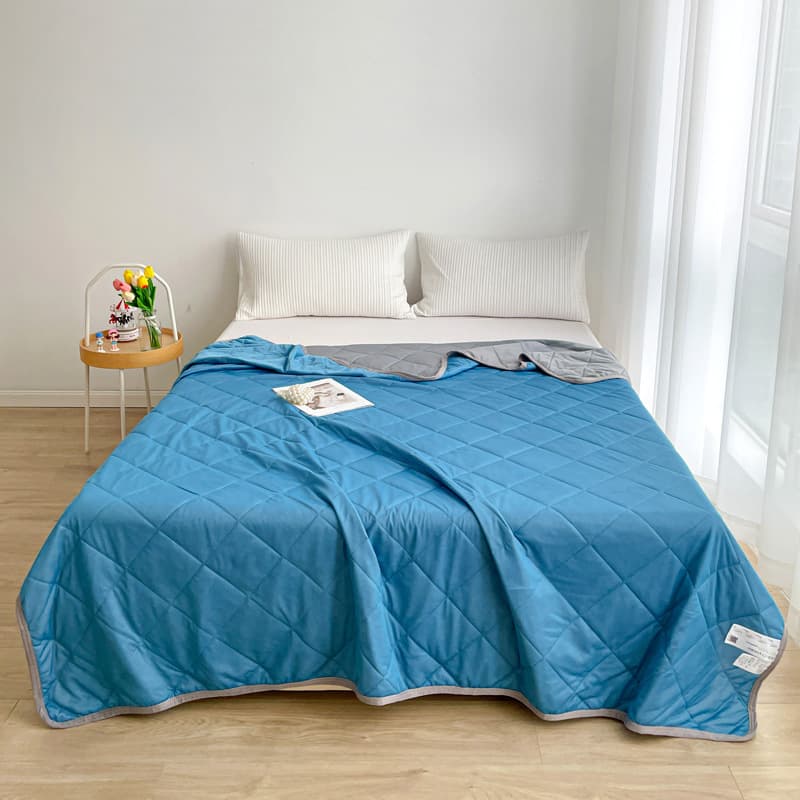 Class A Cooling Summer Quilt Solid Color Ice Silk Summer Blanket Single/Double Washable Air Conditioner Quilt Gift Thin Blanket Cross-Border